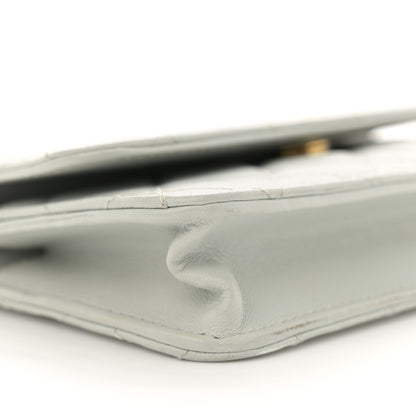 Chanel Lambskin Pearl Crush Quilted Flap Phone Holder With Chain Light Grey 9 of 16