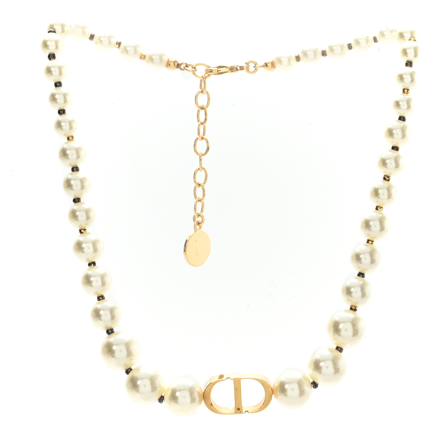 Christian Dior Pearl 30 Montaigne Choker Necklace Gold 1781852