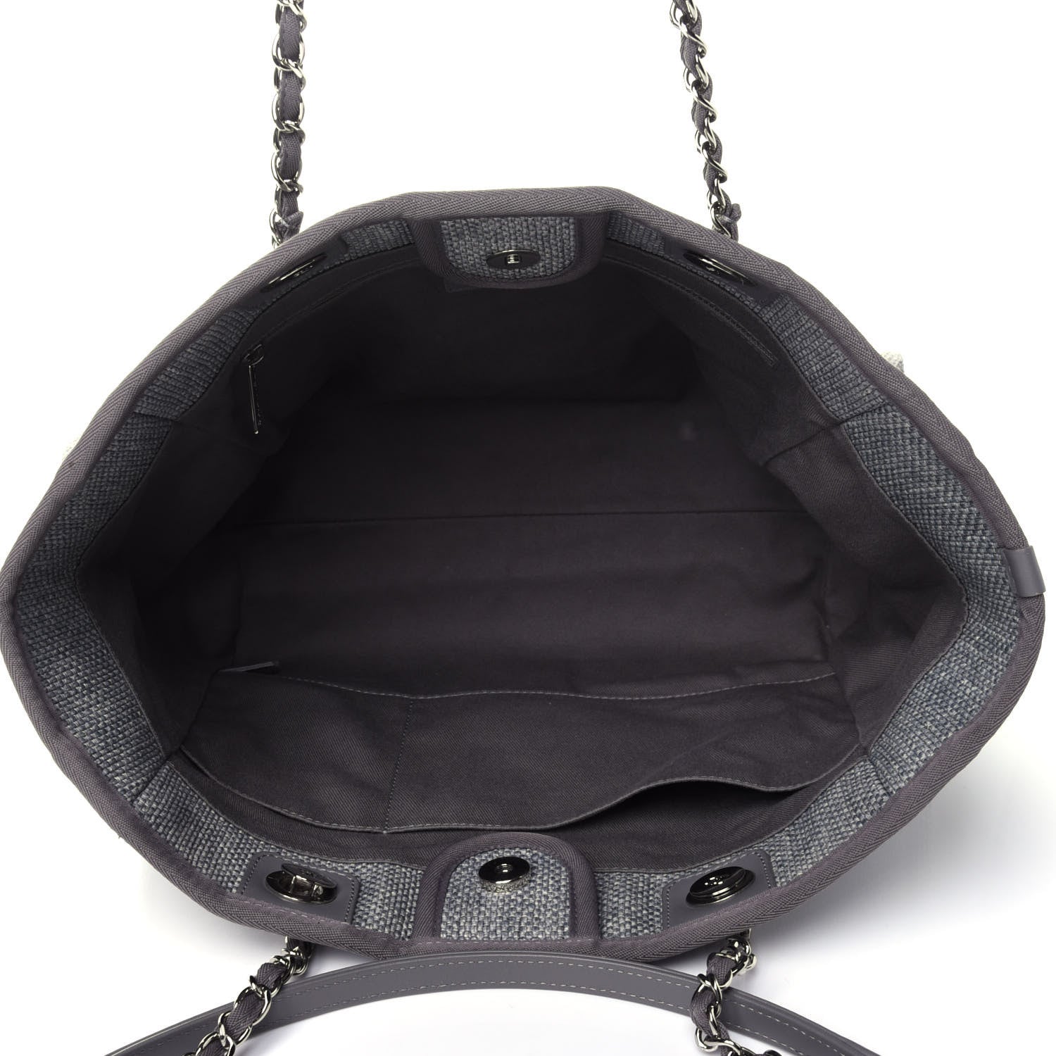 Chanel Canvas Small Deauville Tote Grey 3 of 4