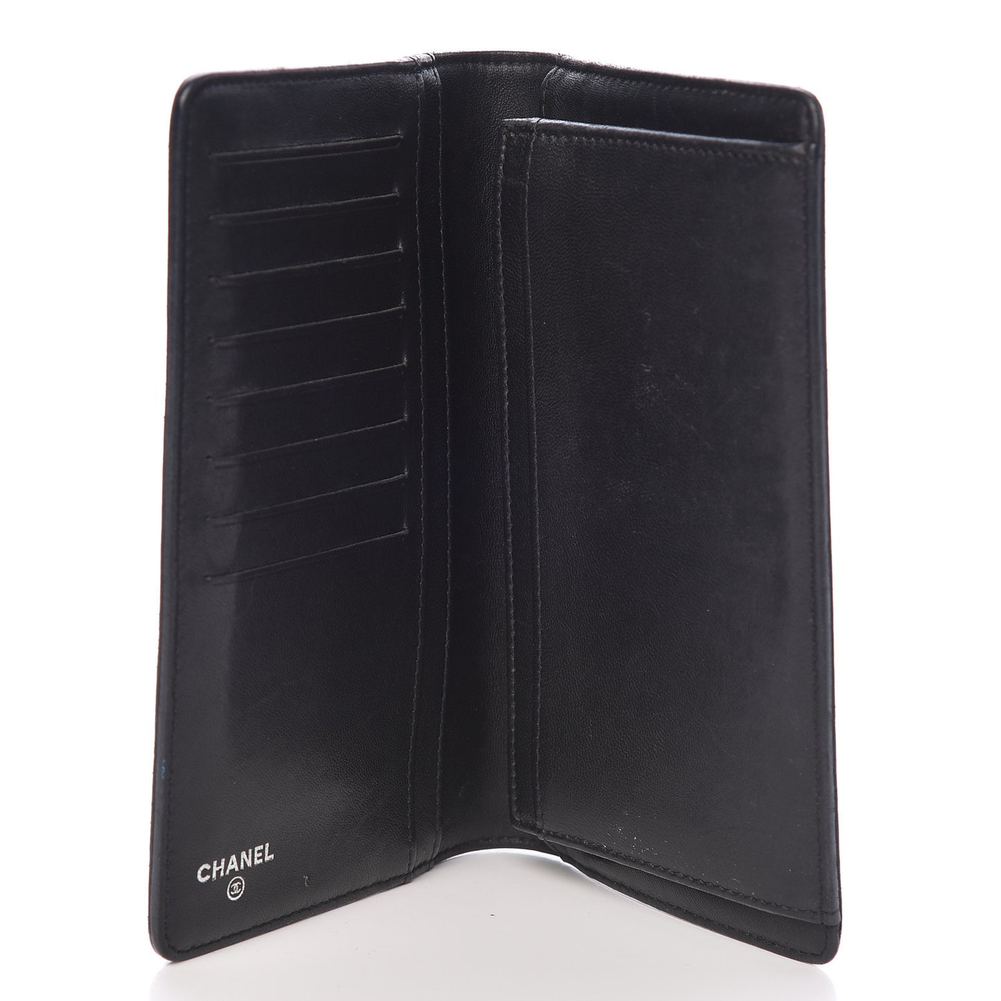 Lambskin Quilted Boy Yen Wallet Black