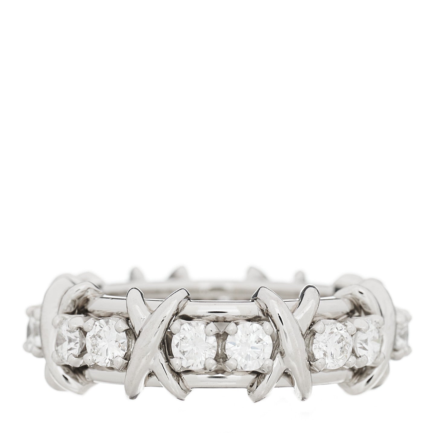 Platinum Diamond Schlumberger Sixteen Stone Ring 49 5