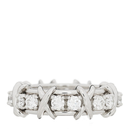 Tiffany Platinum Diamond Schlumberger Sixteen Stone Ring 49 5 1 of 8