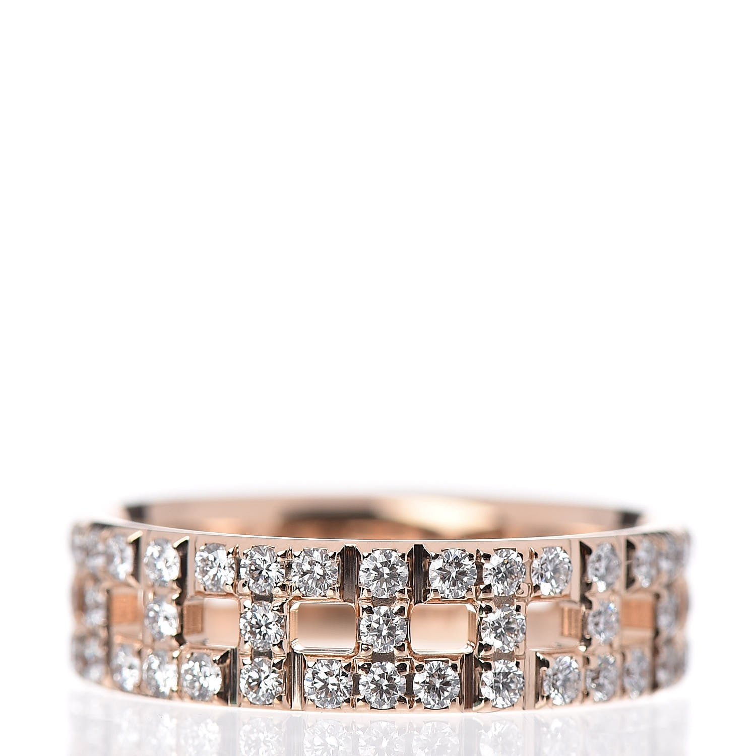 Tiffany 18K Rose Gold Diamond T True Wide Ring 56 7.5 3 of 5