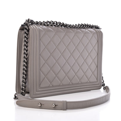 Chanel Lambskin Quilted Large Boy Flap Grey 3 of 7