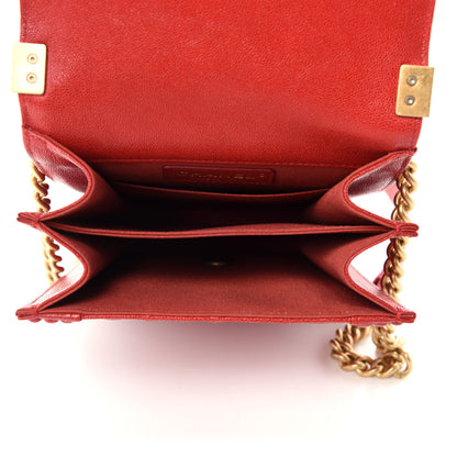 Chanel Caviar Quilted North South Boy Flap Red 6 of 11