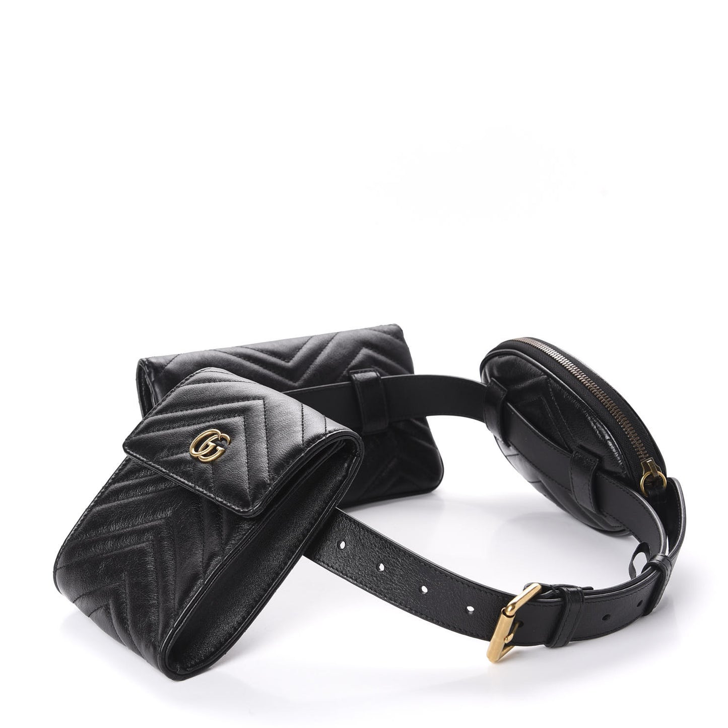Calfskin Matelasse GG Marmont 2.0 Multi Belt Bag 85 34 Black