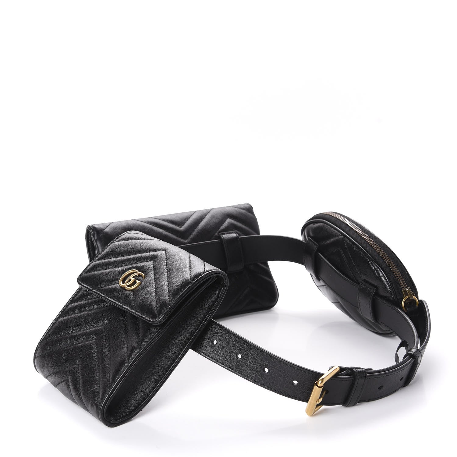 Gucci Calfskin Matelasse GG Marmont 2.0 Multi Belt Bag 85 34 Black 4 of 17