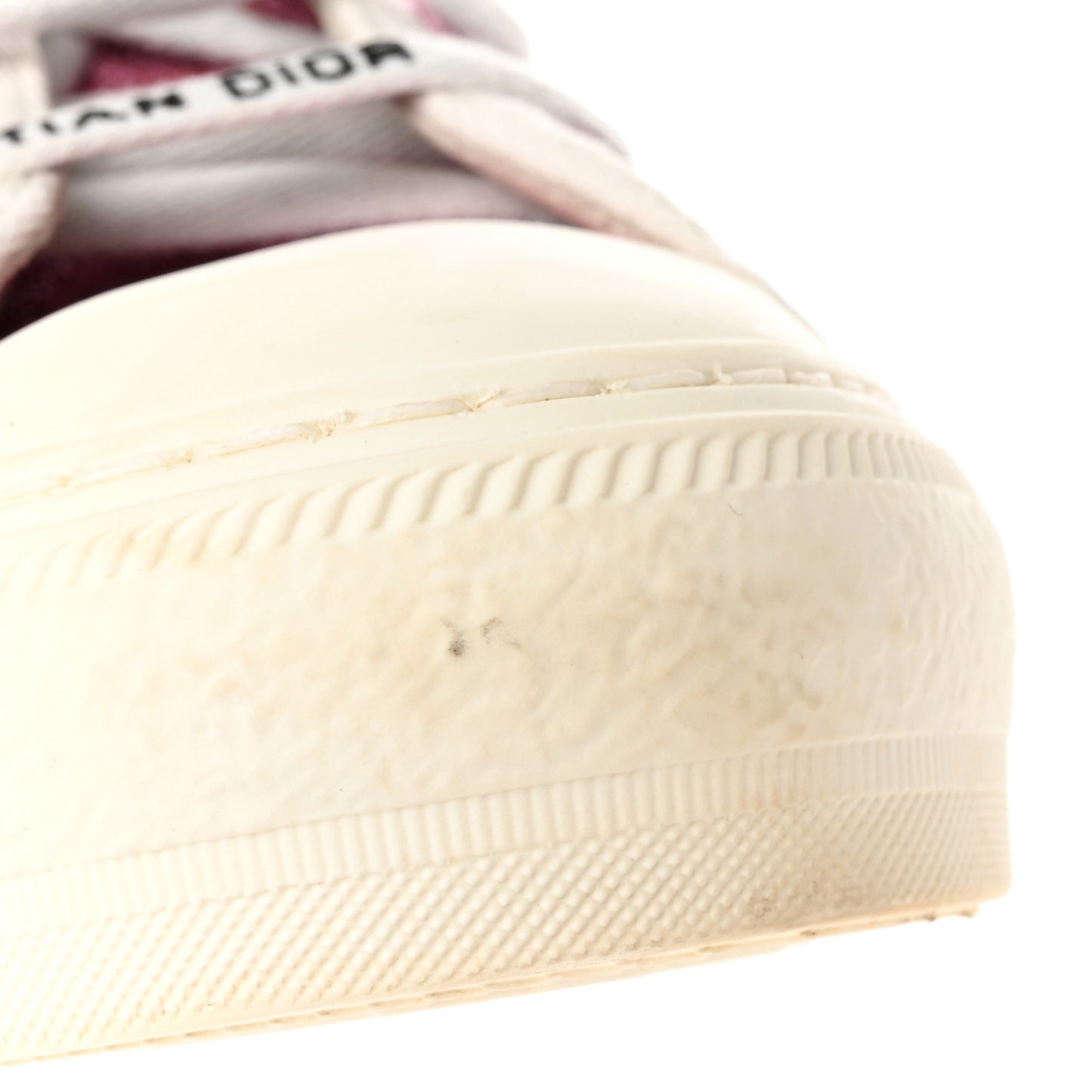 Laminated Canvas Cannage Embroidered Womens Walk'N'Dior Low Top Sneakers 36.5 Metal Rose