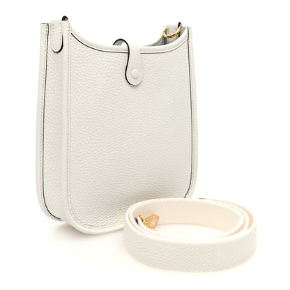 Hermes Taurillon Clemence Amazone Evelyne TPM New White 3 of 11