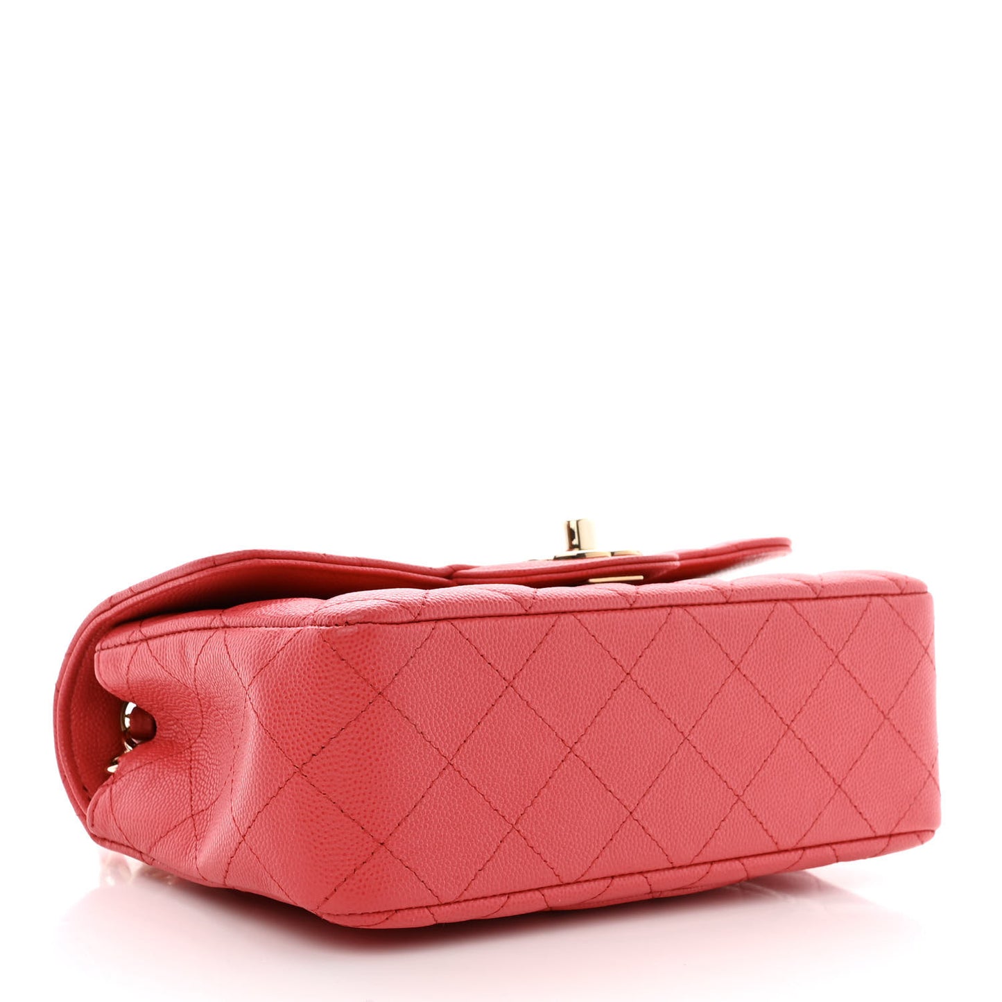 Caviar Quilted Mini Rectangular Flap Dark Pink