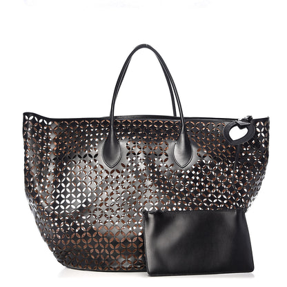 Alaia Calfskin Laser Cut Petale Tote Black 1 of 18