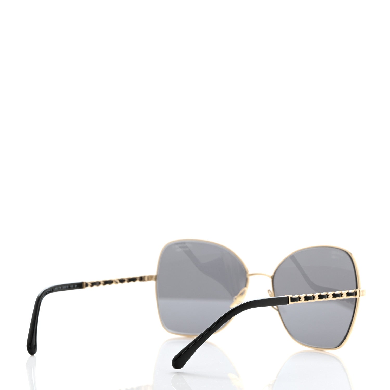 Chanel Metal Polarized Square Frame Chain Sunglasses 4274-Q Gold Black 4 of 8