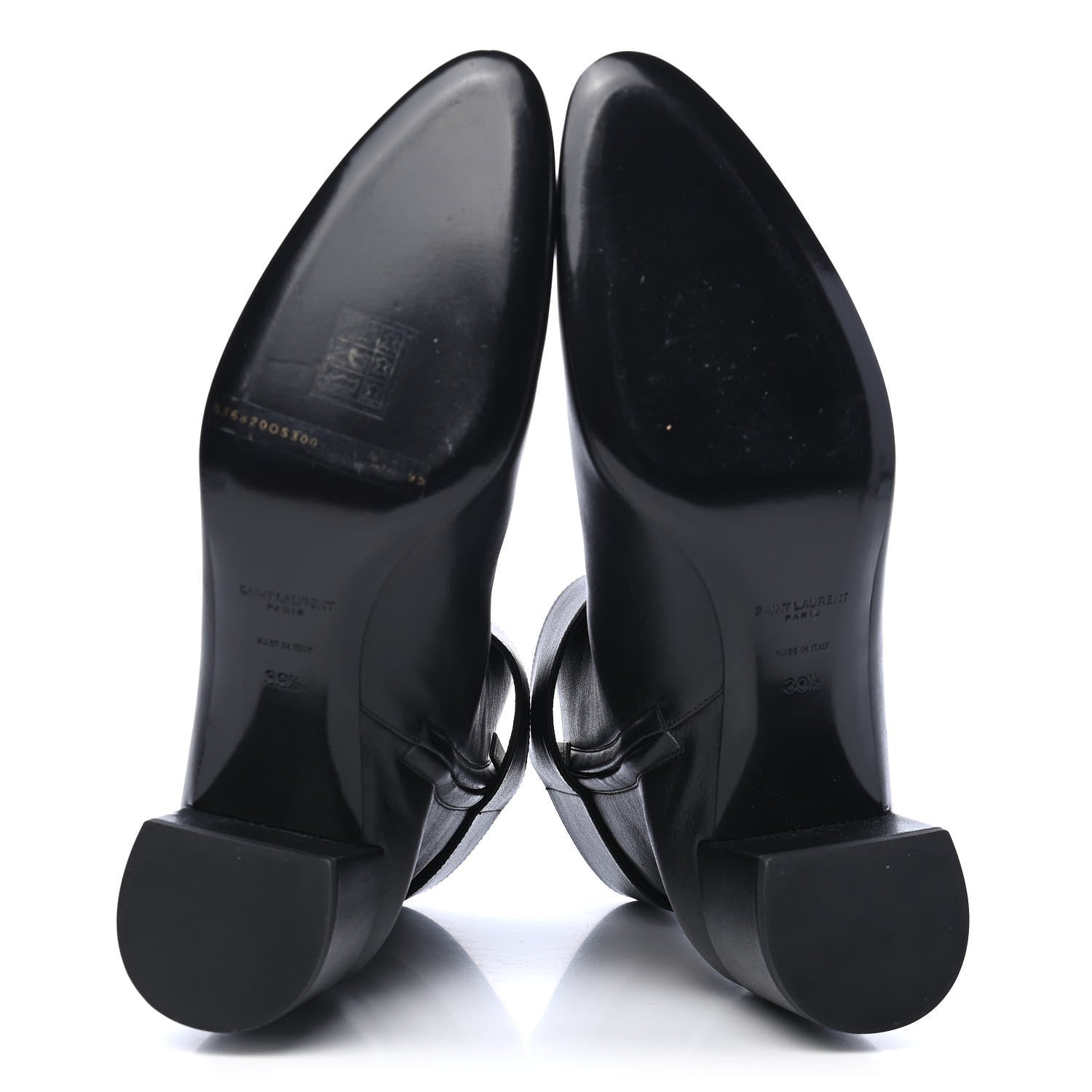 Saint Laurent Calfskin Joplin Buckle Booties 39.5 Black 4 of 4