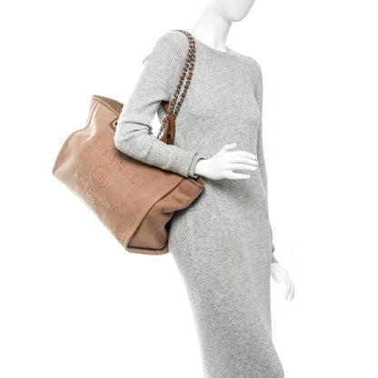 Chanel Canvas Sequin Large Deauville Tote Ecru 2 of 7