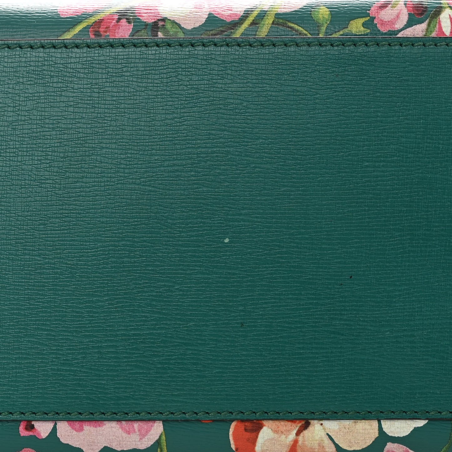 Shangai Calfskin Blooms Print Medium Bamboo Daily Top Handle Bag Clear Bright Emerald Multicolor
