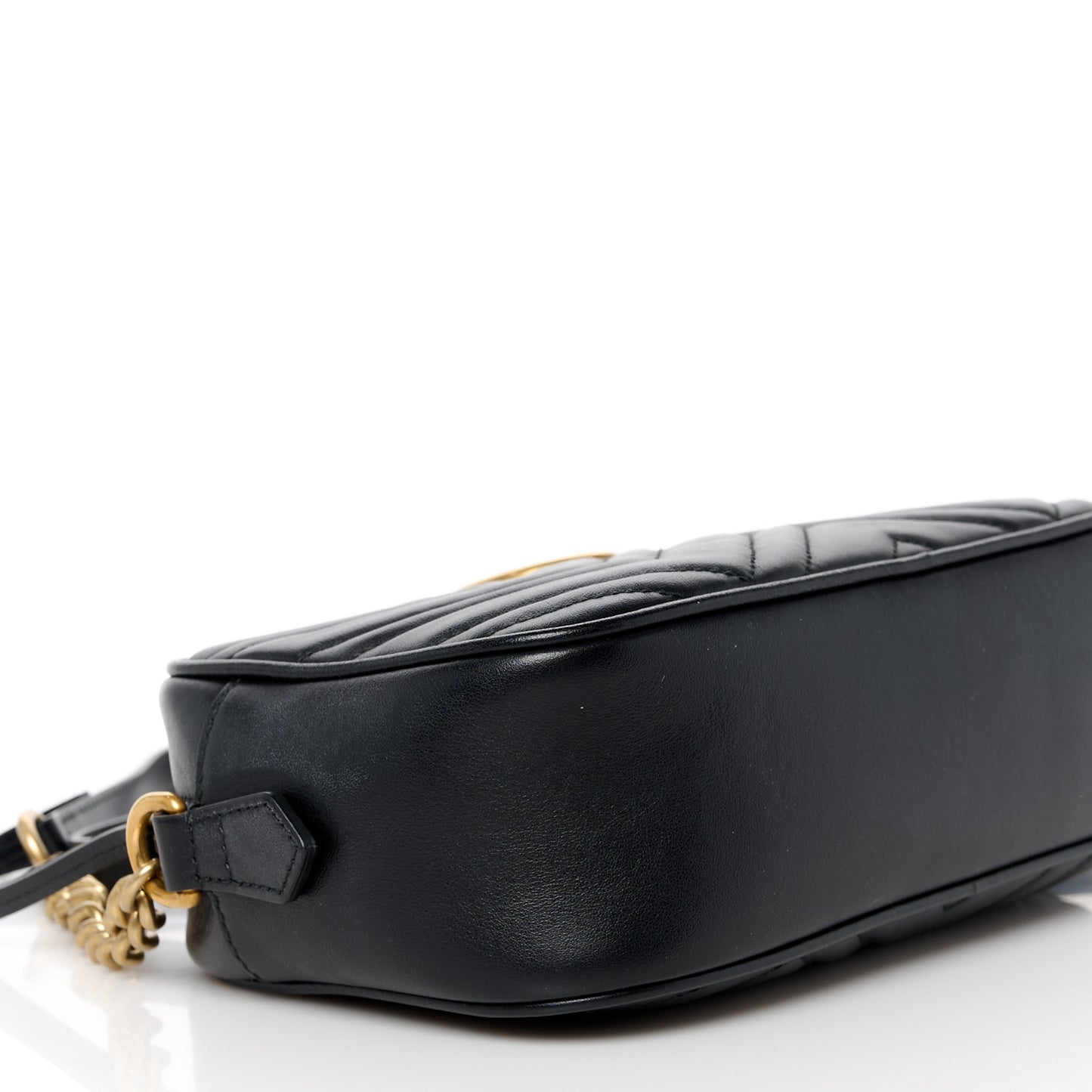 Calfskin Matelasse Small GG Marmont Chain Shoulder Bag Black