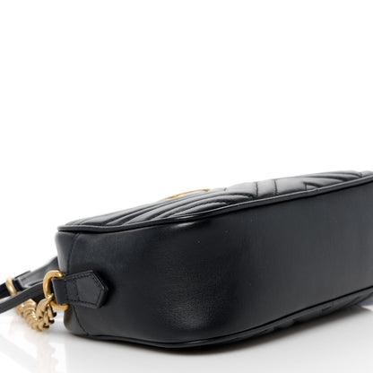Gucci Calfskin Matelasse Small GG Marmont Chain Shoulder Bag Black 10 of 11