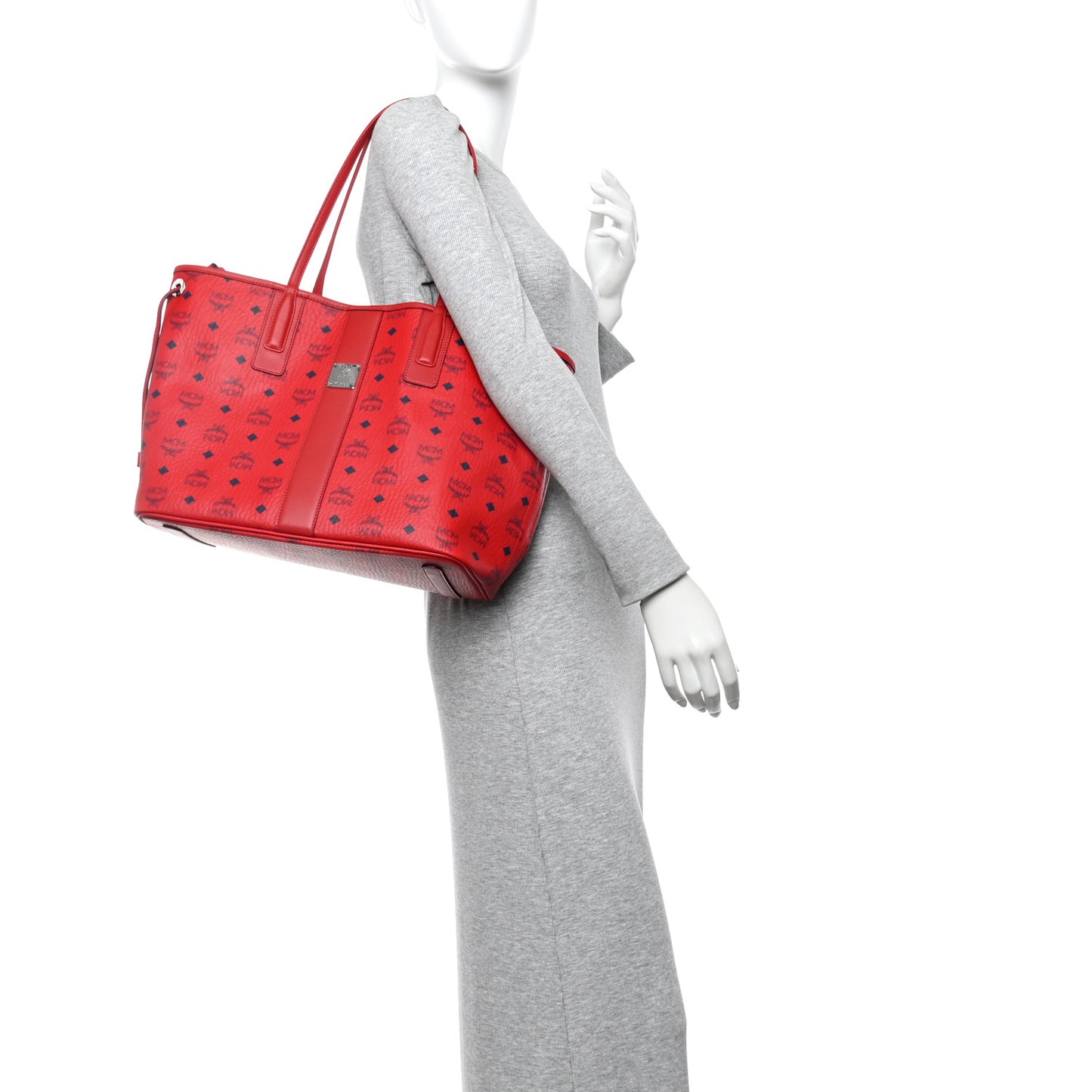 Visetos Medium Liz Reversible Shopper Tote Candy Red