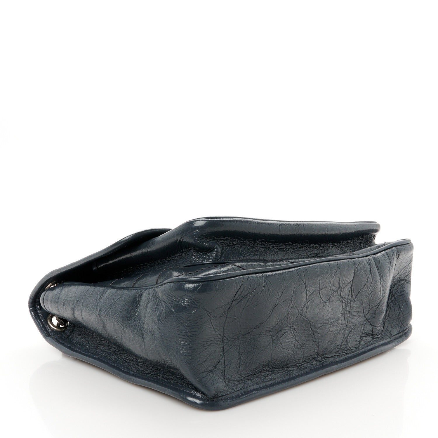 Saint Laurent Crinkled Calfskin Matelasse Monogram Medium Niki Chain Satchel Dark Smog 4 of 11
