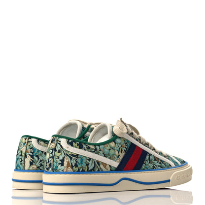 Gucci X LIBERTY OF LONDON Canvas Web Floral Print Womens 1977 Tennis Sneakers 37 Carta Acquamarine Navy Mystic White 4 of 7
