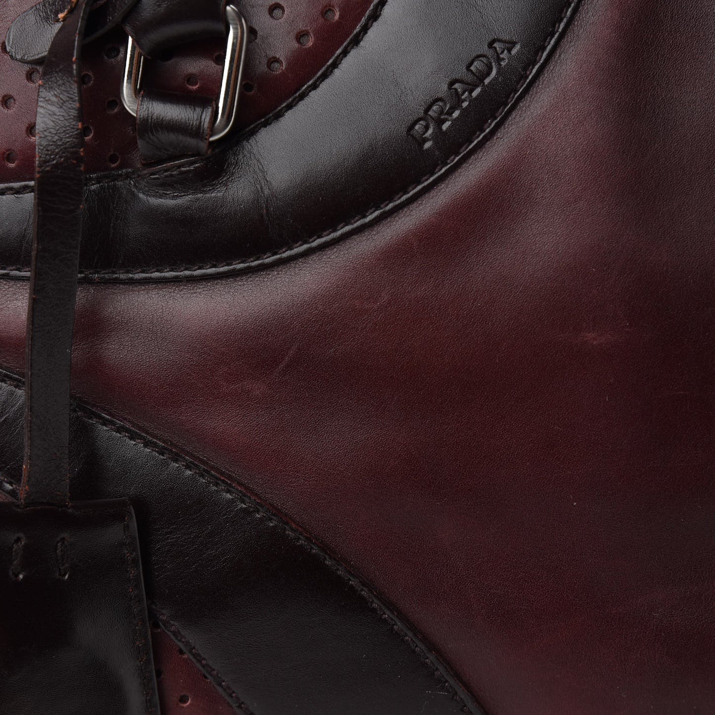 Vitello Drive Perforated Bowling Bag Brown