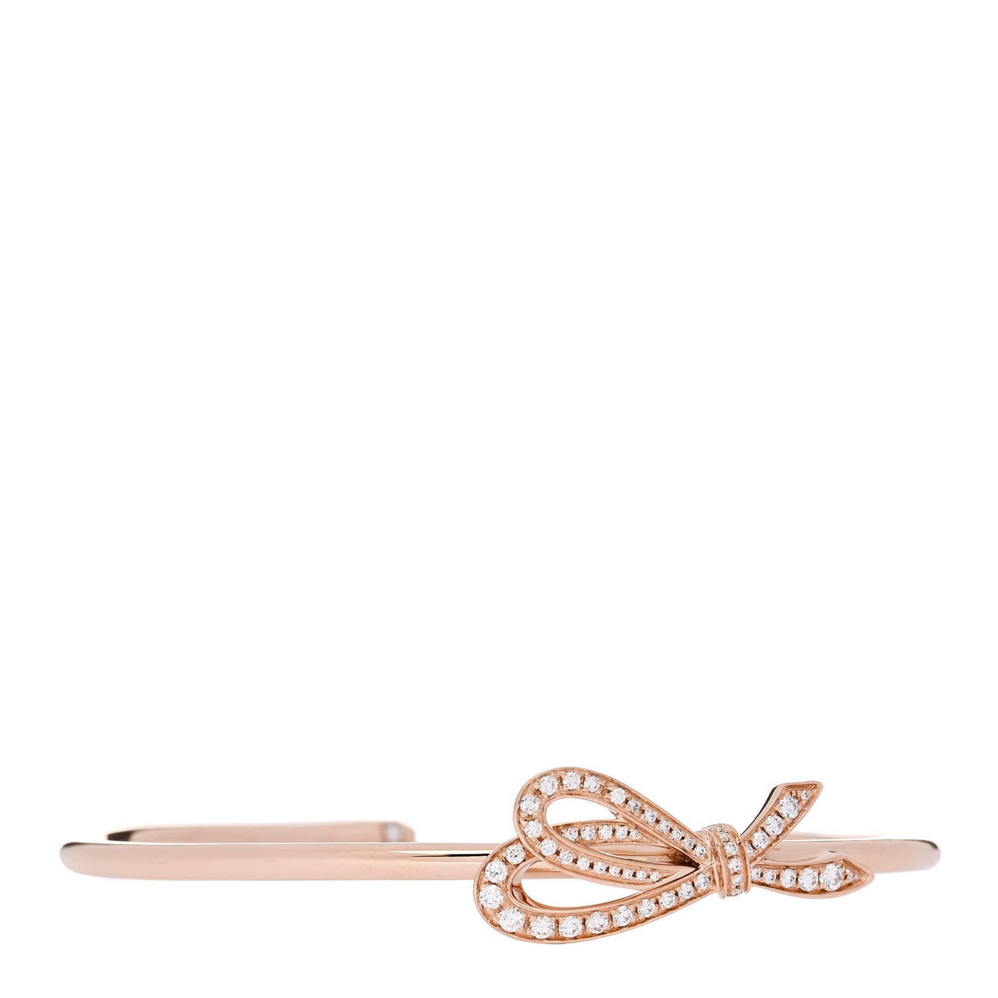 18K Rose Gold Diamond Bow Cuff Bracelet