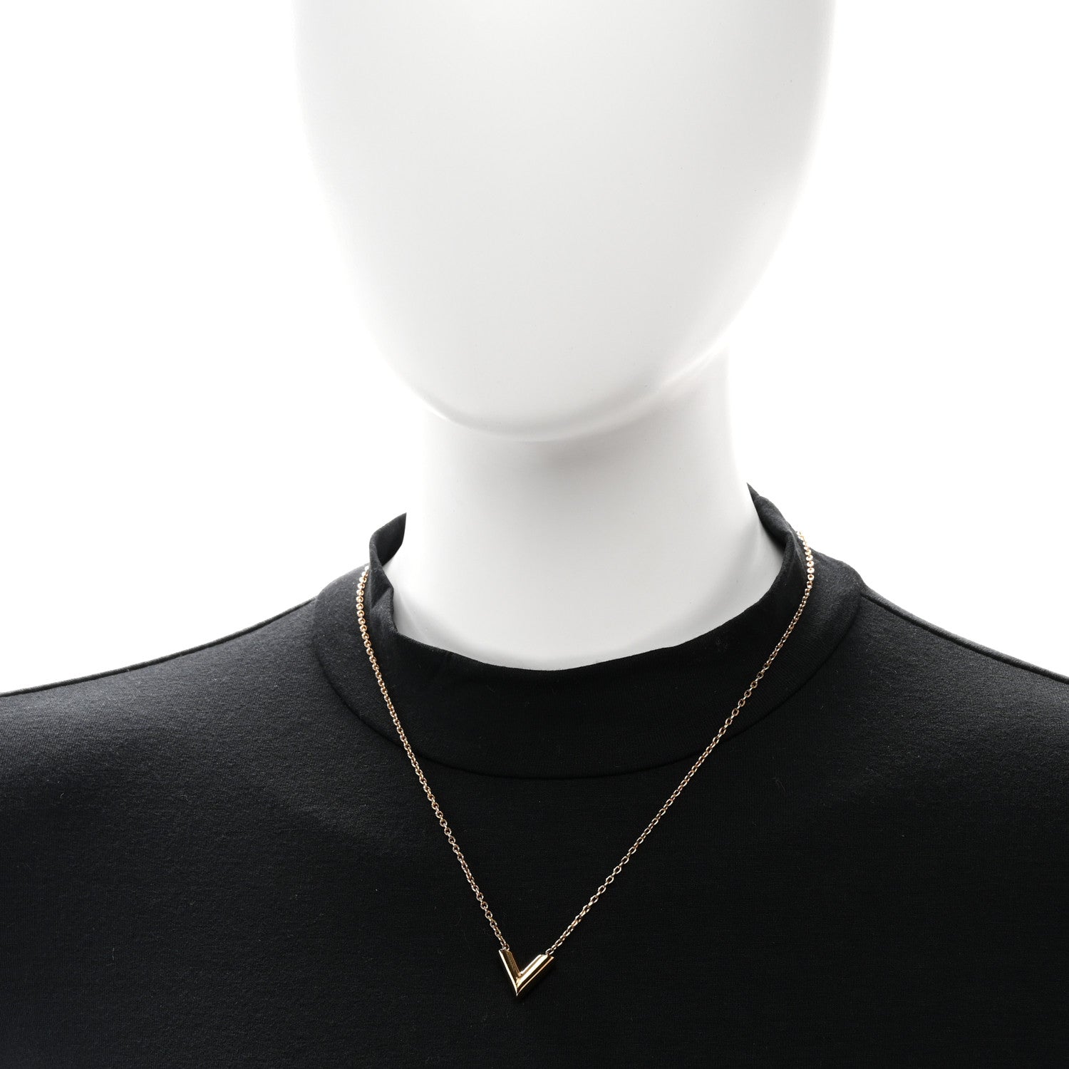 Louis Vuitton Essential V Necklace Gold 2 of 6