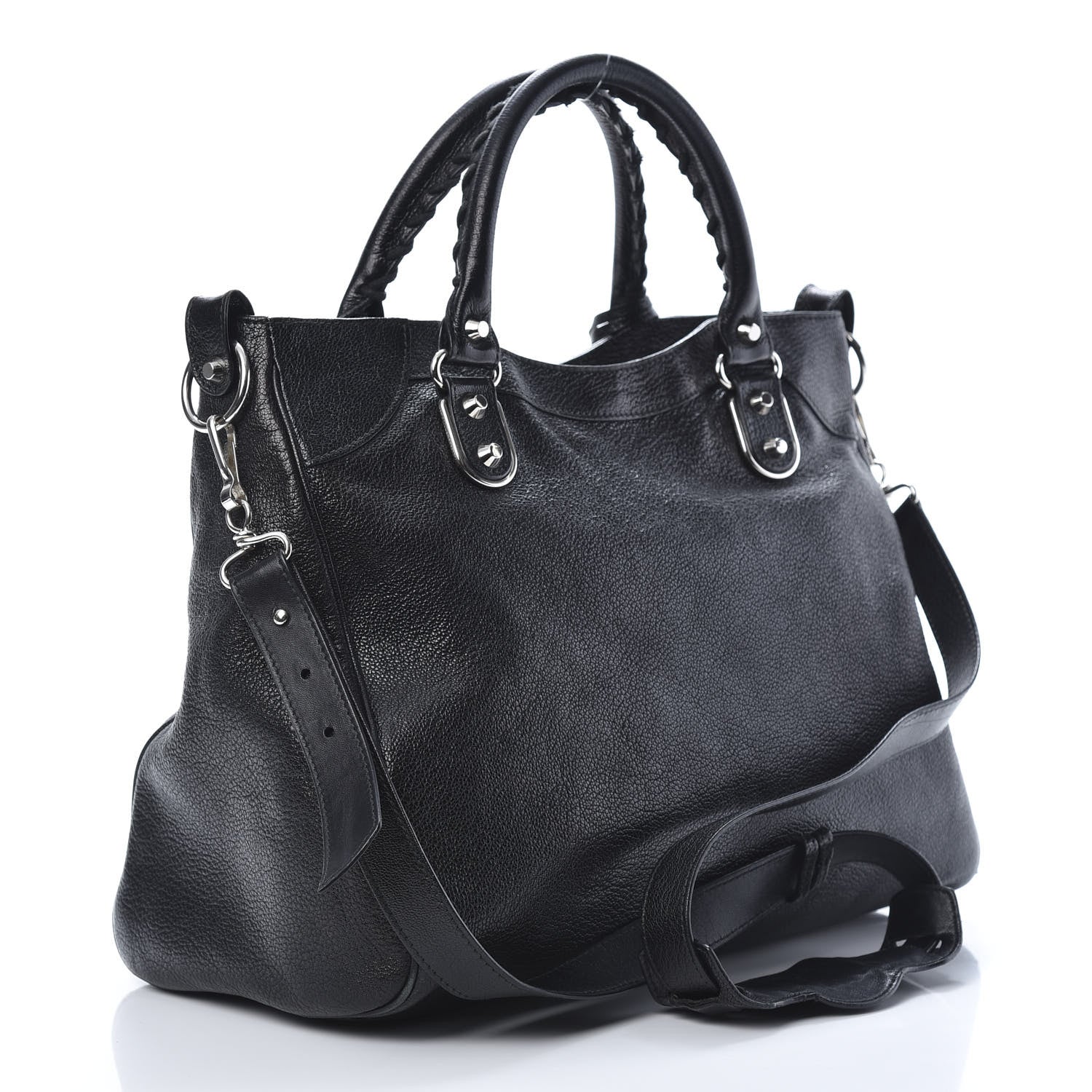 Balenciaga Chevre Silver Metallic Edge Hardware Velo Black 3 of 17