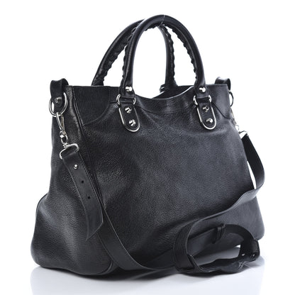 Balenciaga Chevre Silver Metallic Edge Hardware Velo Black 3 of 17