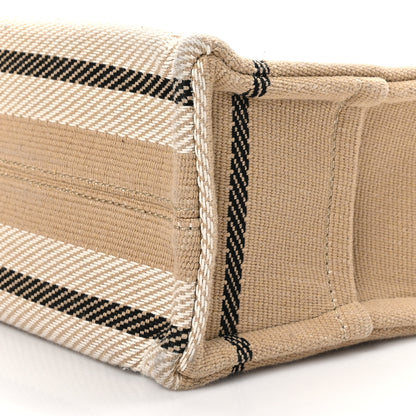 Celine Stripe Triomphe Small Cabas Beige Black 10 of 11