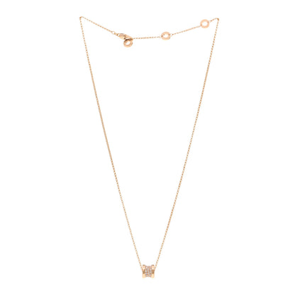 Bulgari 18K Rose Gold Diamond Small B.Zero1 Pave Pendant Necklace 3 of 4