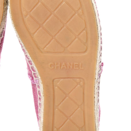 Chanel Linen CC Espadrilles 38 Pink Black 7 of 9