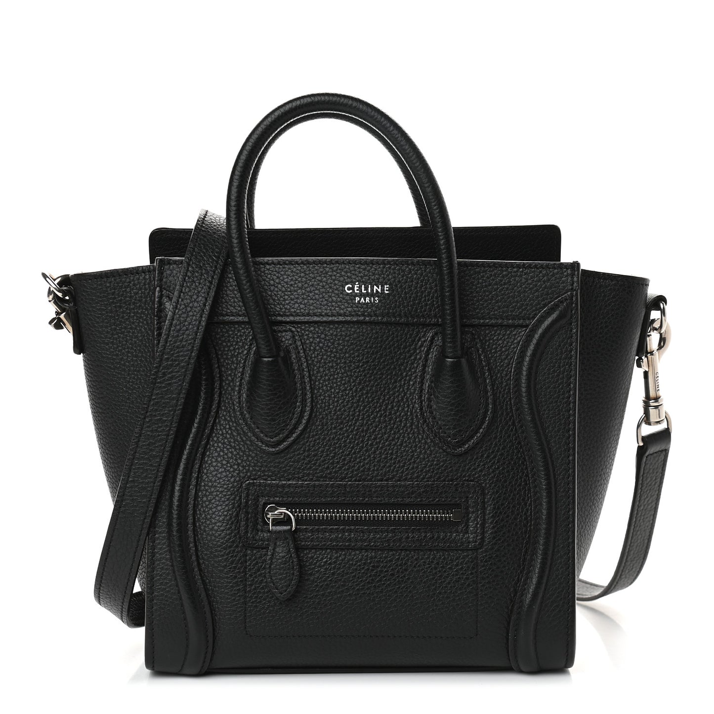 Drummed Calfskin Nano Luggage Black