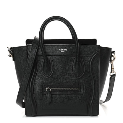 Celine Drummed Calfskin Nano Luggage Black 1 of 9