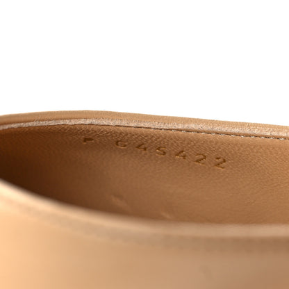 Chanel Lambskin Patent Cap Toe Mary Jane Wedge Pumps 41 Beige Black 6 of 9