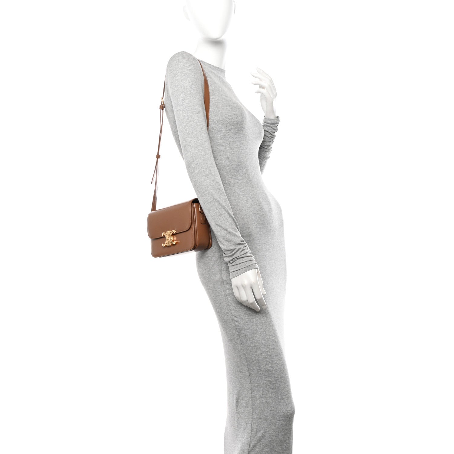 Celine Shiny Calfskin Teen Triomphe Bronze 3 of 15