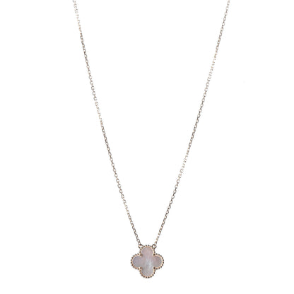 Van Cleef & Arpels 18K Yellow Gold Mother of Pearl Vintage Alhambra Pendant Necklace 1 of 8