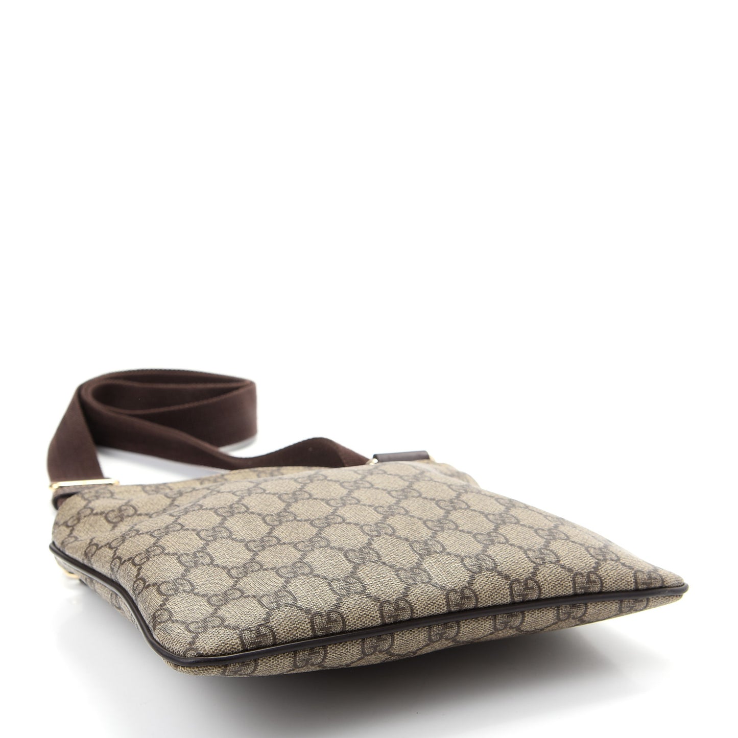GG Supreme Monogram Small Flat Messenger Bag Dark Brown
