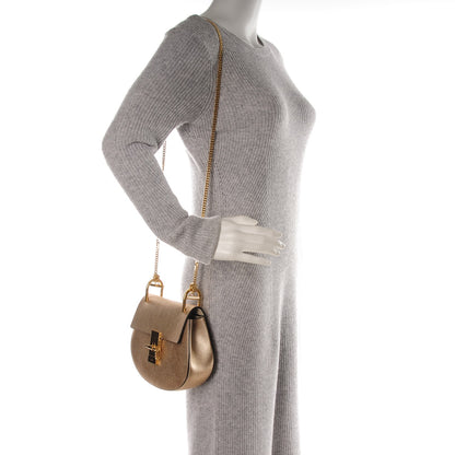 Chloe Metallic Goatskin Mini Drew Shoulder Bag Abstract Gold 2 of 7