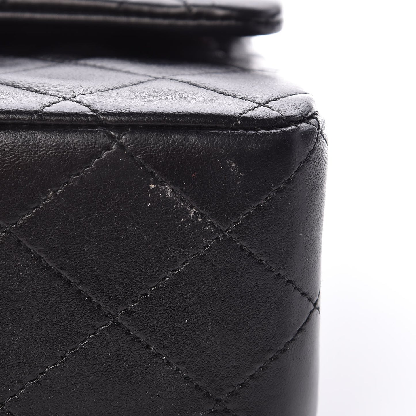Lambskin Quilted Medium Double Flap Black