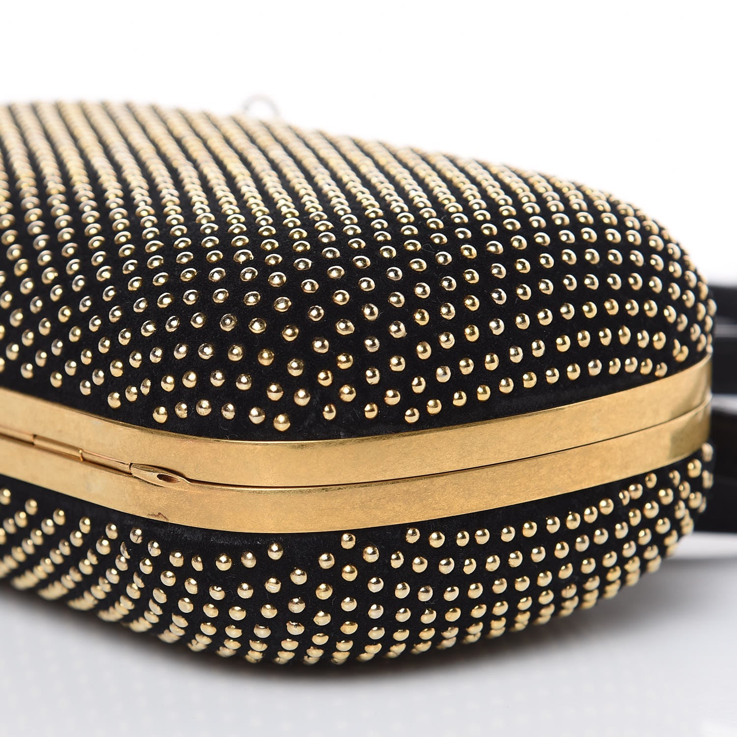 Alexander McQueen Suede Studded Skull Box Clutch Black 9 of 9