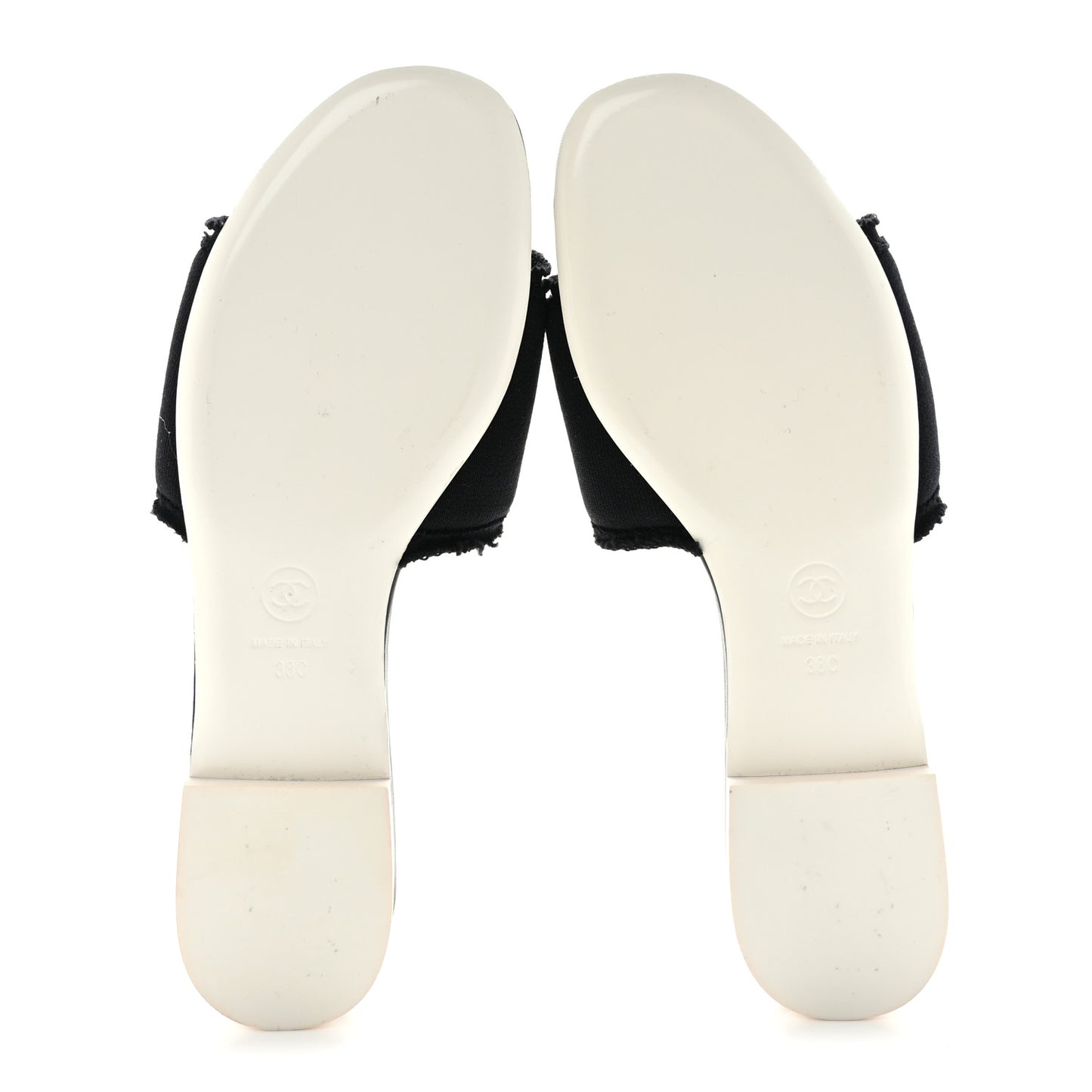 Jersey Knit CC Mules 38 Black
