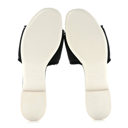 Chanel Jersey Knit CC Mules 38 Black 5 of 8