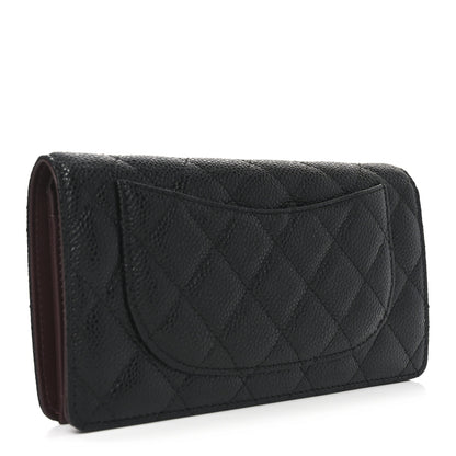 Chanel Caviar Quilted Yen Wallet Black 3 of 9