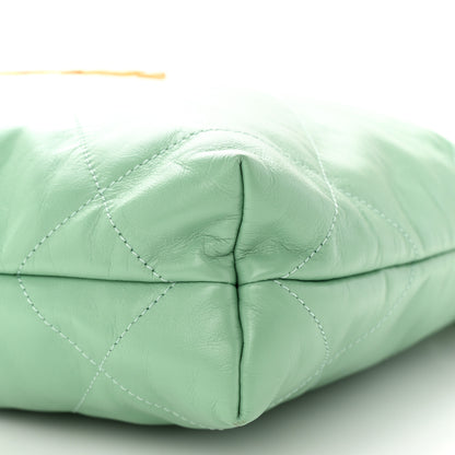 Chanel Shiny Calfskin Quilted Small Chanel 22 Light Green 11 of 11