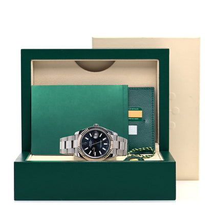 Rolex Stainless Steel 18K White Gold 41mm Oyster Perpetual Datejust Watch Blue 116334 5 of 5