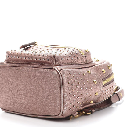 MCM Metallic Calfskin Stud X-Mini Stark Bebe Boo Backpack Pink 7 of 8