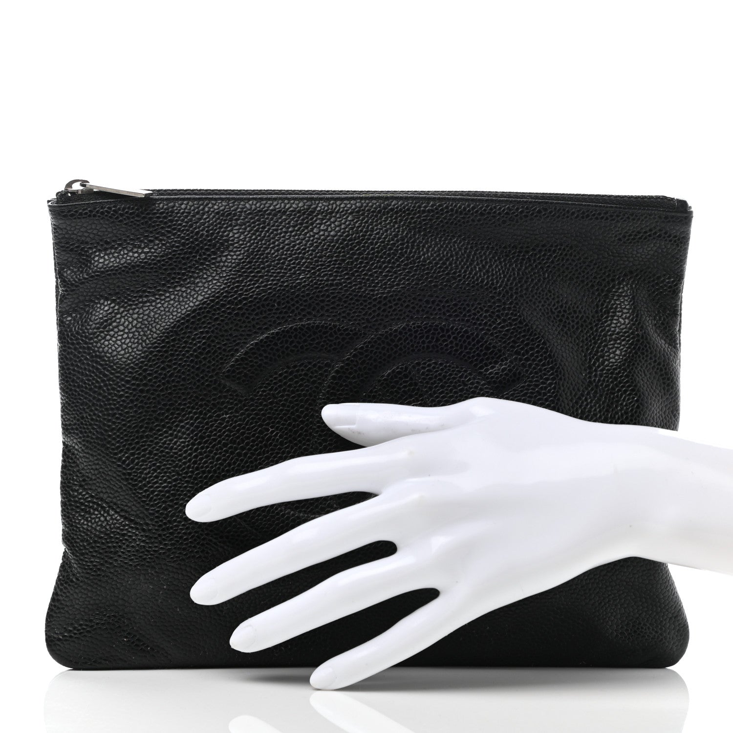 Chanel Caviar Timeless CC Cosmetic Pouch Black 2 of 9