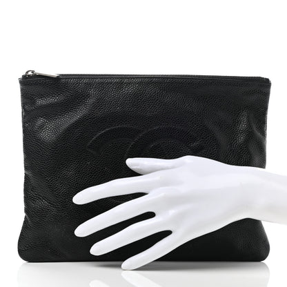 Chanel Caviar Timeless CC Cosmetic Pouch Black 2 of 9