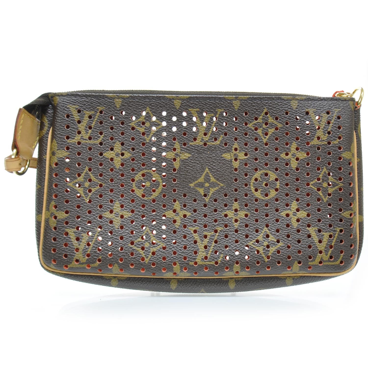 Louis Vuitton Monogram Perforated Pochette Accessories Bag Orange 4 of 10